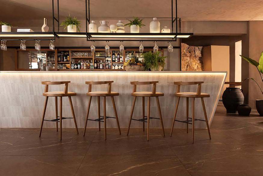 Bar with ALMECO bar stools