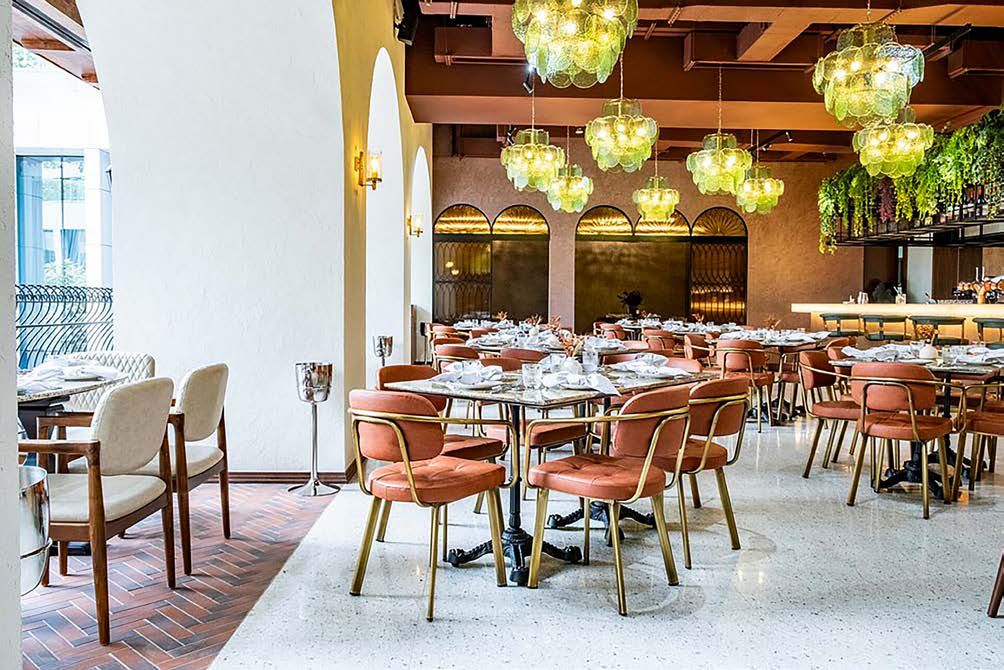Restaurant terrace with ALMECO furniture